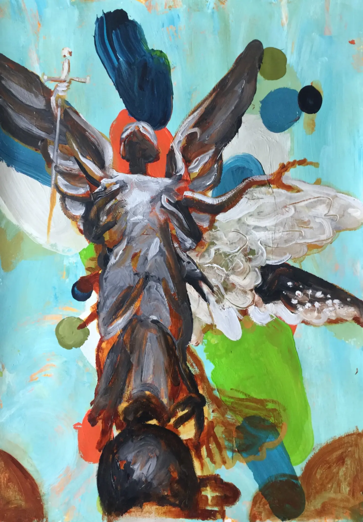Anton Horvatović — Memories on Vinyl I, 2019, oil and acrylics on paper, 100x70cm