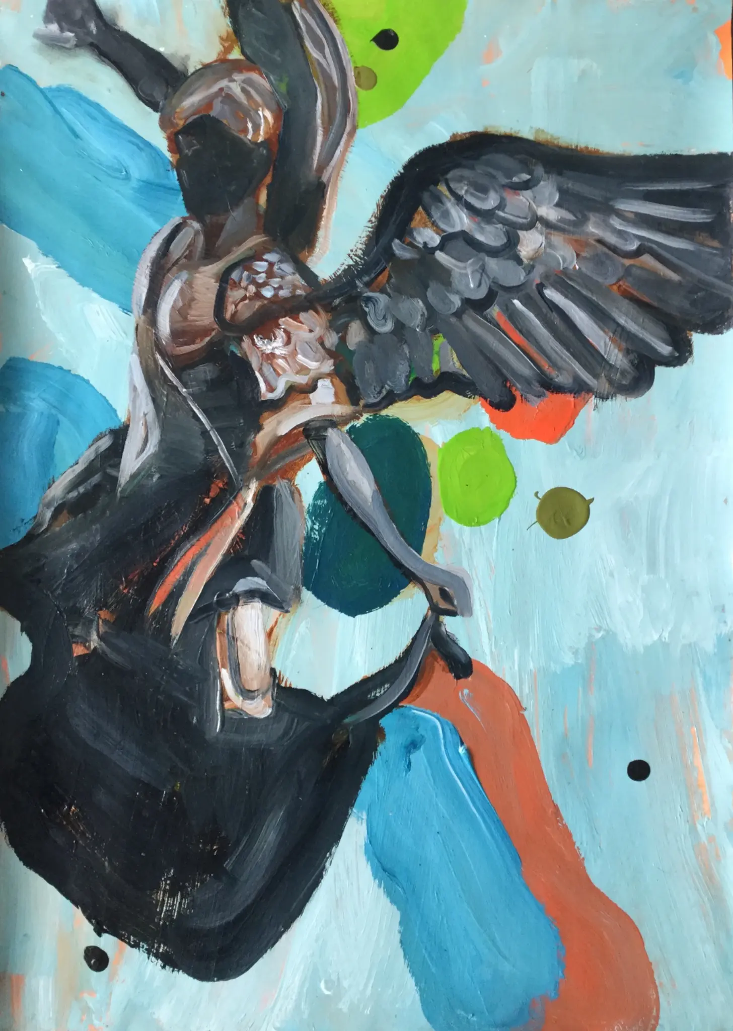 Anton Horvatović — Memories on Vinyl III, 2019, oil and acrylics on paper, 100x70cm