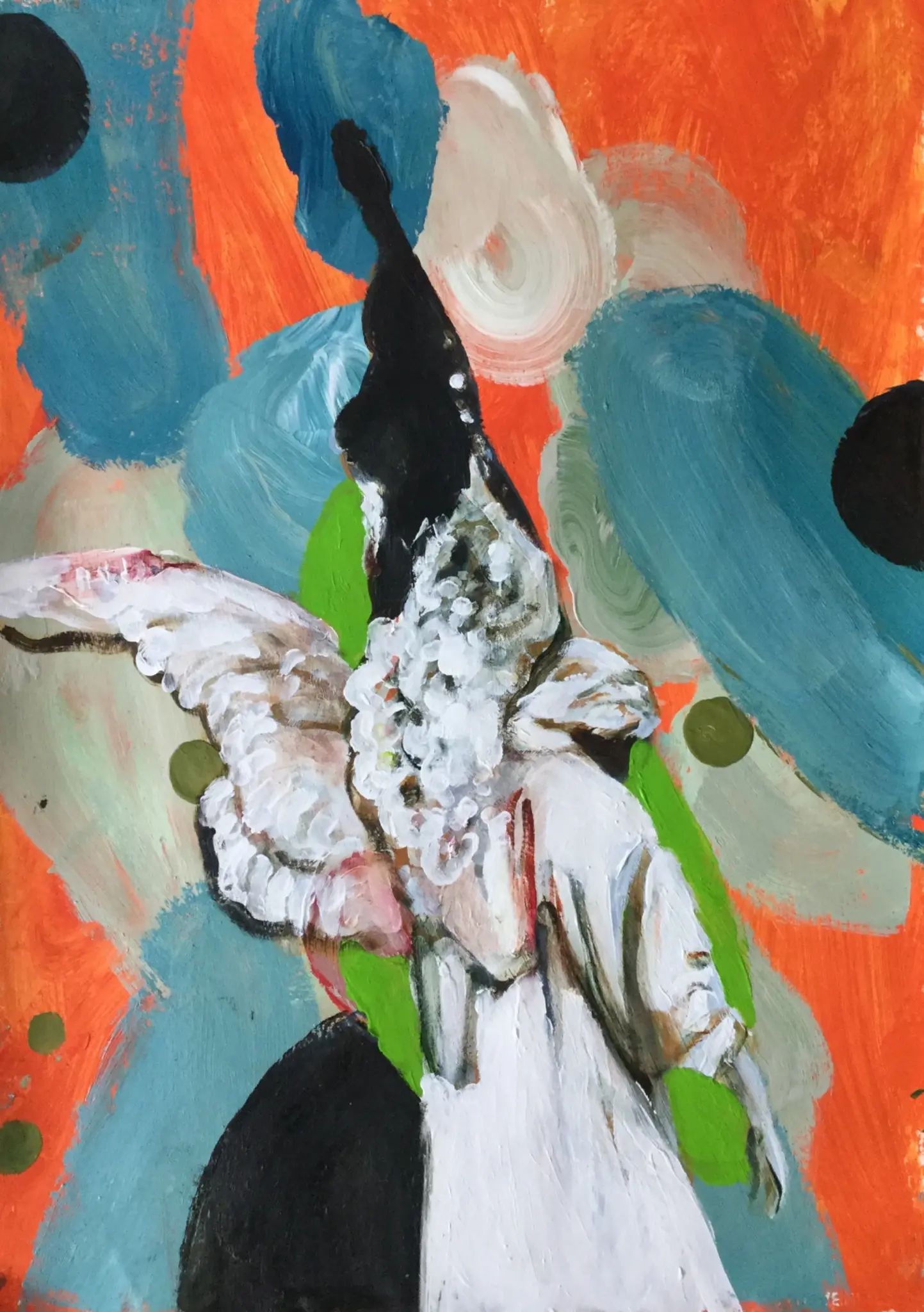Anton Horvatović — Memories on Vinyl IV, 2019, oil and acrylics on paper, 100x70cm