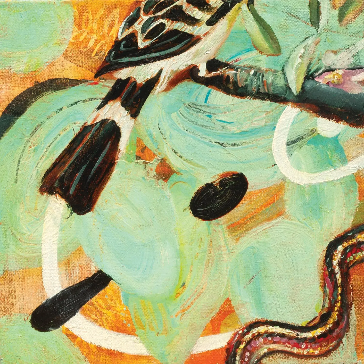 Anton Horvatović — Ornitofilia, 2022, oil on canvas, 40x40cm