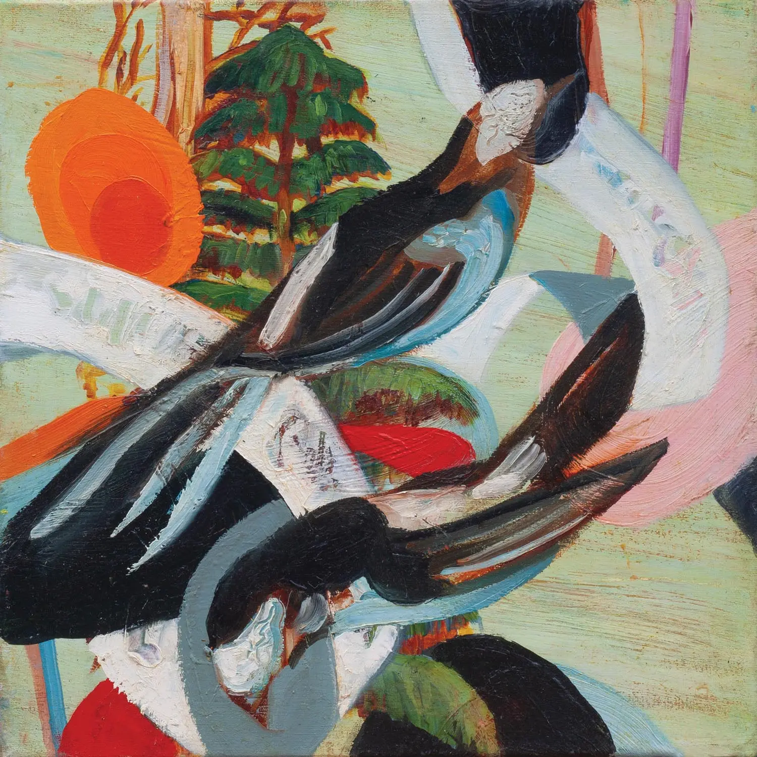 Anton Horvatović — Ornitofilia, 2022, oil on canvas, 40x40cm