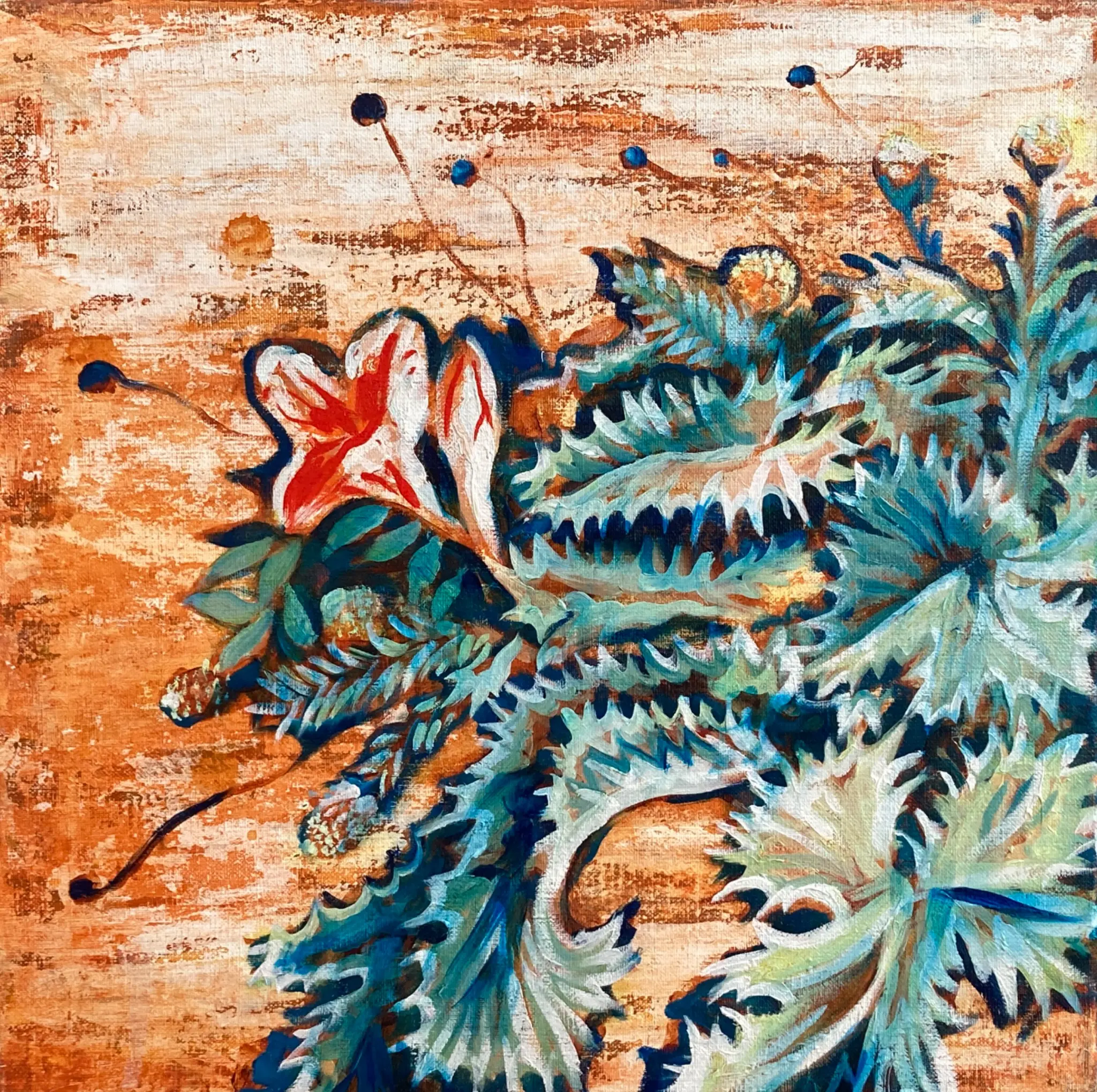 Anton Horvatović — My Heart is in the Green, 2026, oil on canvas, 40x40cm