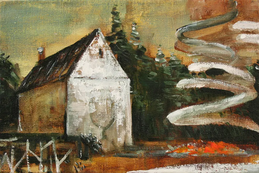 Anton Horvatović — Home, 2008, oil on canvas, 18x30cm