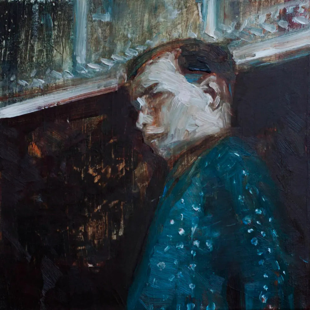 Anton Horvatović — Radio broadcast, 2012, oil on canvas, 20x20cm